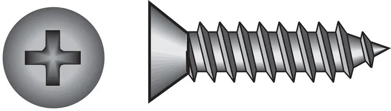No. 14 Ga. X 2 In. L Phillips Flat Head Sheet Metal Screws 100 Pk
