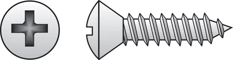 No. 6 Ga. X 3/4 In. L Phillips Oval Head Sheet Metal Screws 100 Pk