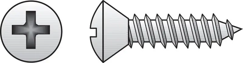 No. 6 Ga. X 1 In. L Phillips Oval Head Sheet Metal Screws 100 Pk