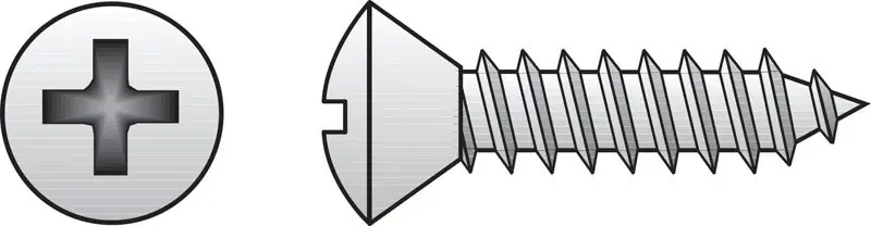 No. 6 Ga. X 1-1/4 In. L Phillips Oval Head Sheet Metal Screws 100 Pk