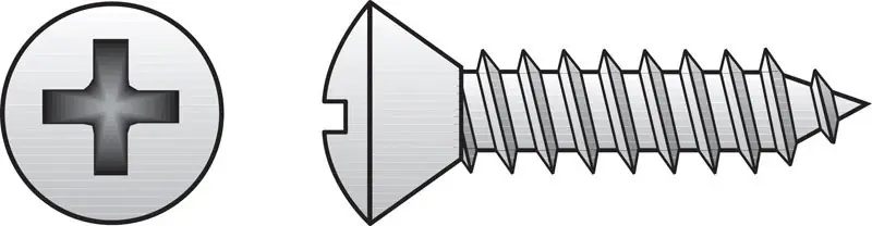 No. 8 Ga. X 3/4 In. L Phillips Oval Head Sheet Metal Screws 100 Pk