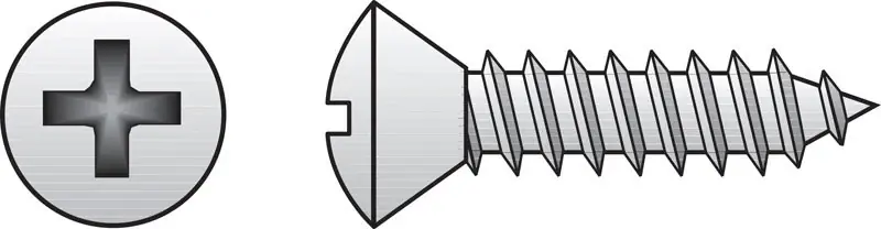 No. 8 Ga. X 1 In. L Phillips Oval Head Sheet Metal Screws 100 Pk