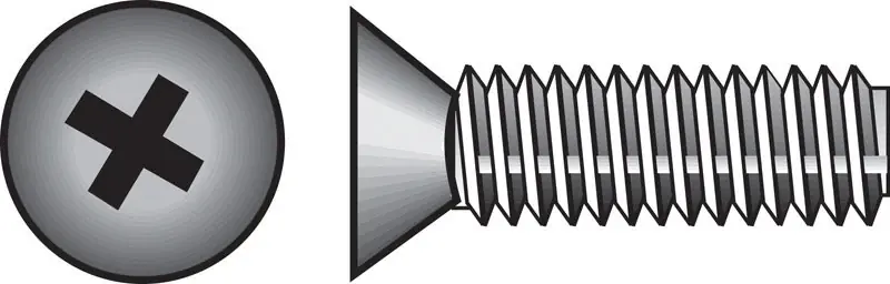 No. 8-32 Ga. X 1 In. L Phillips Flat Head Stainless Steel Machine Screws 100 Pk