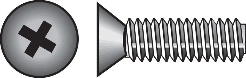 No. 10-24 Ga. X 1 In. L Phillips Flat Head Stainless Steel Machine Screws 100 Pk