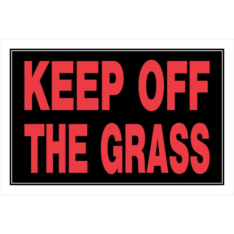 English Black Keep Off The Grass Sign 8 In. H X 12 In. W