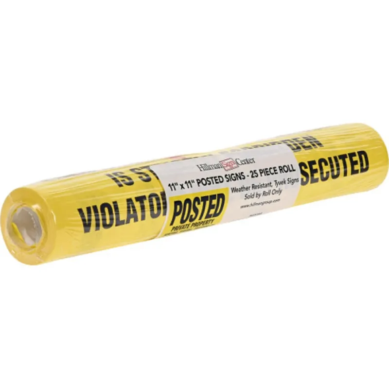 English Yellow No Trespassing Sign 11 In. H X 11 In. W