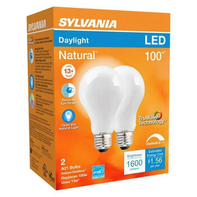 Truwave A21 E26 (medium) Led Bulb Daylight 100 Watt Equivalence 2 Pk