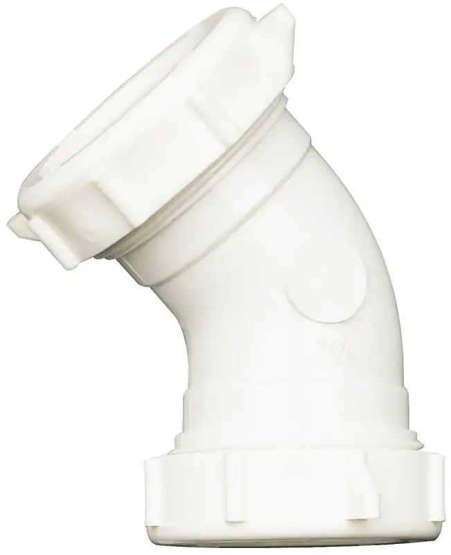 Pp55-7w 1-1/2 Inch Pvc Drain Pipe Elbow With Reducer Washers And Wing Nuts