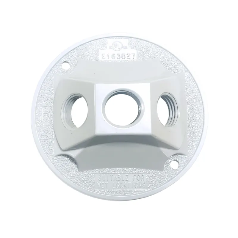 Round Metal Lampholder Cover For Wet Locations - Model 14383wh