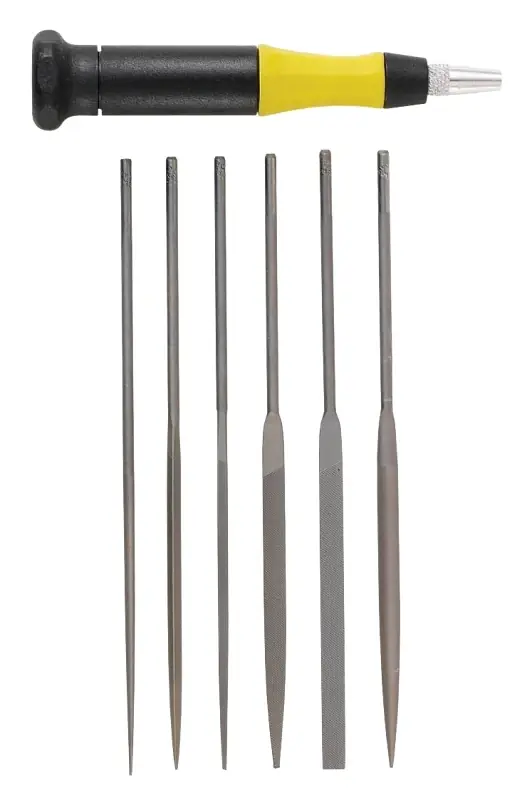 Needle File Set, 6 Files & Handle