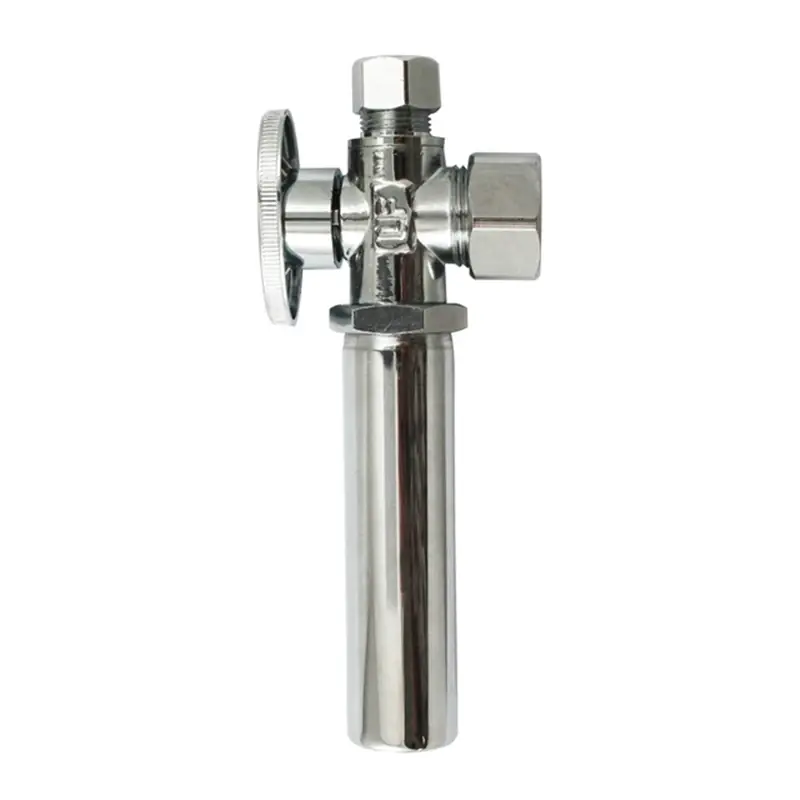 5/8" Od X 3/8" Od Chrome-plated Brass Quarter Turn Angle Valve With Water Hammer Arrestor