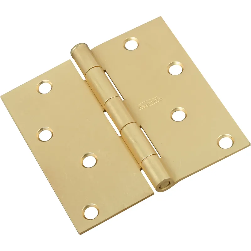 4 In. L Satin Brass Door Hinge 1 Pk