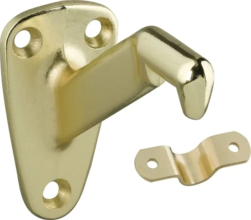 2-pc. Handrail Bracket, Bright Brass