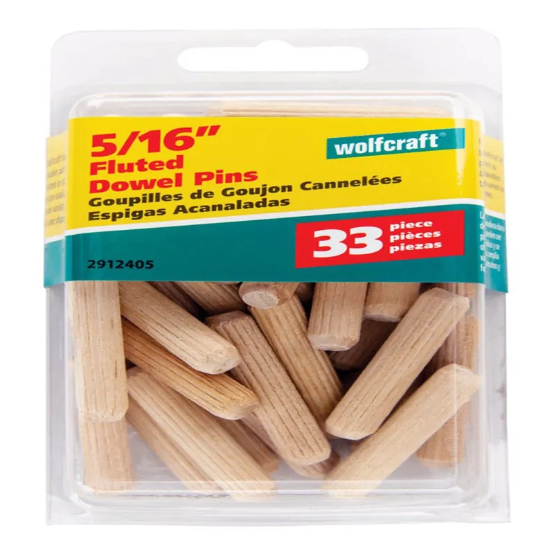 Fluted Hardwood Dowel Pin 5/16 In. D X 1-1/2 In. L 1 Pk Natural