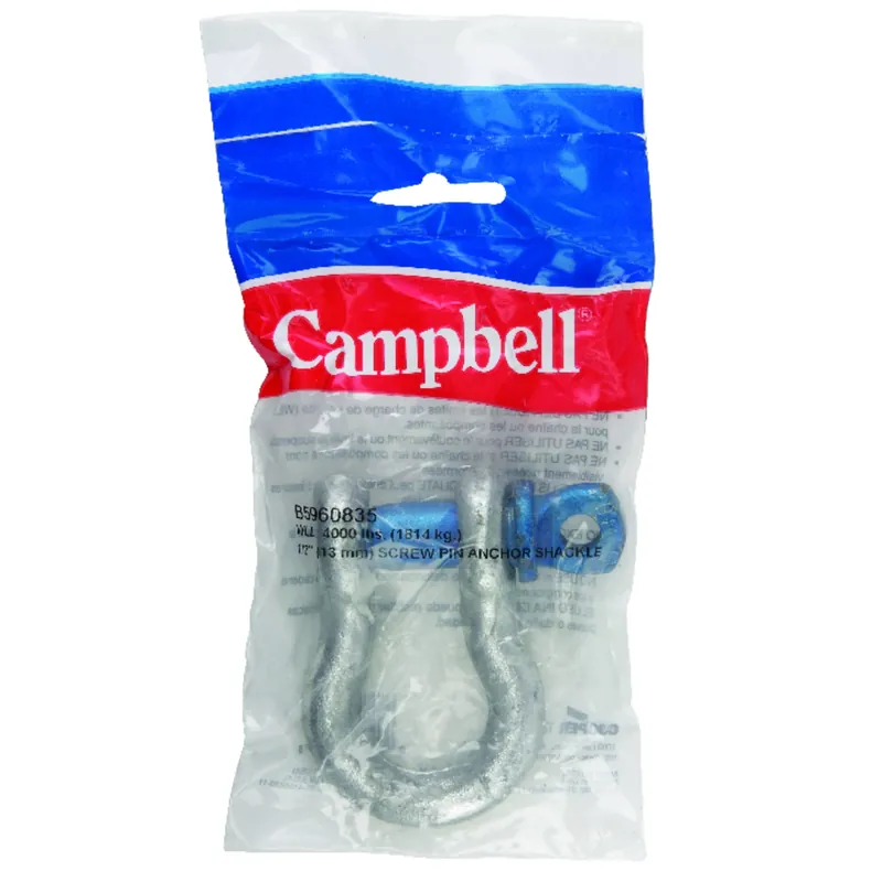 Galvanized Screw Pin Anchor Shackle, 5/8 In.