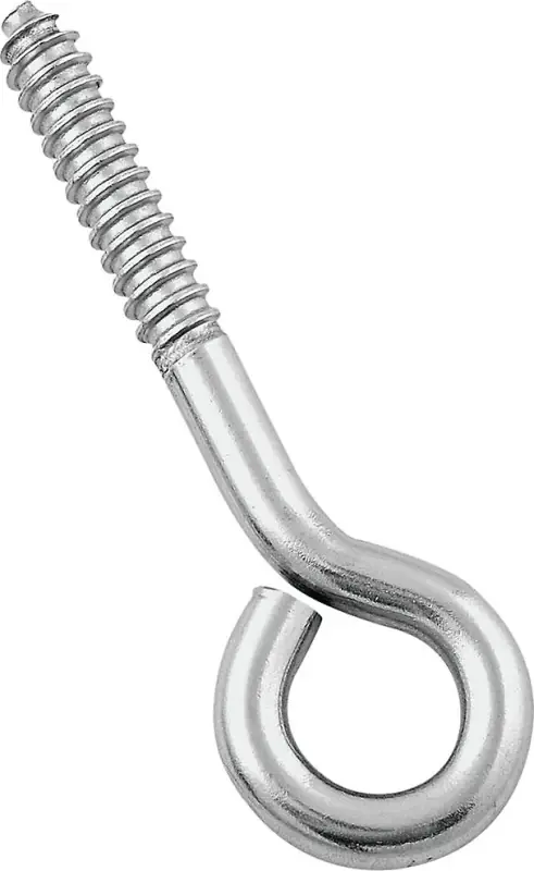 4.5 In. L Silver Stainless Steel Lag Screw Eye 1 Pk