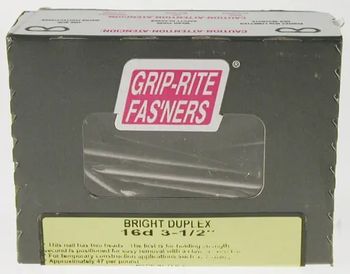 Grip-rite 16d 3 In. Duplex Bright Steel Nail Double Head 1 Lb
