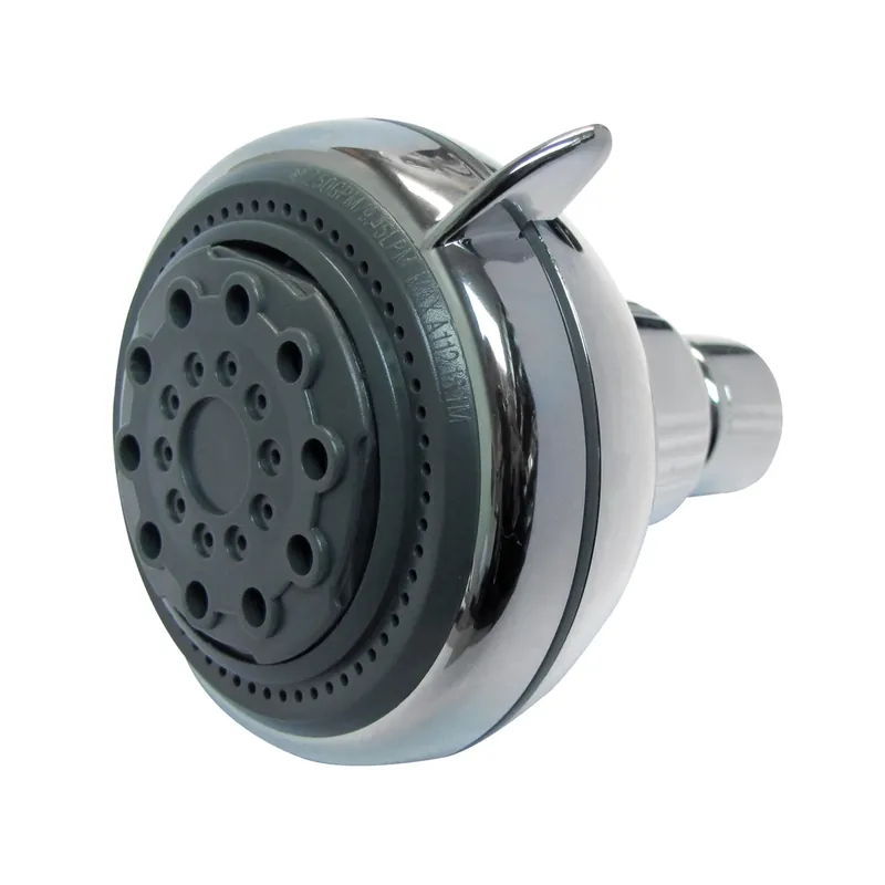 Polished Chrome Plastic Showerhead With 5 Settings And 2 Gpm Flow Rate