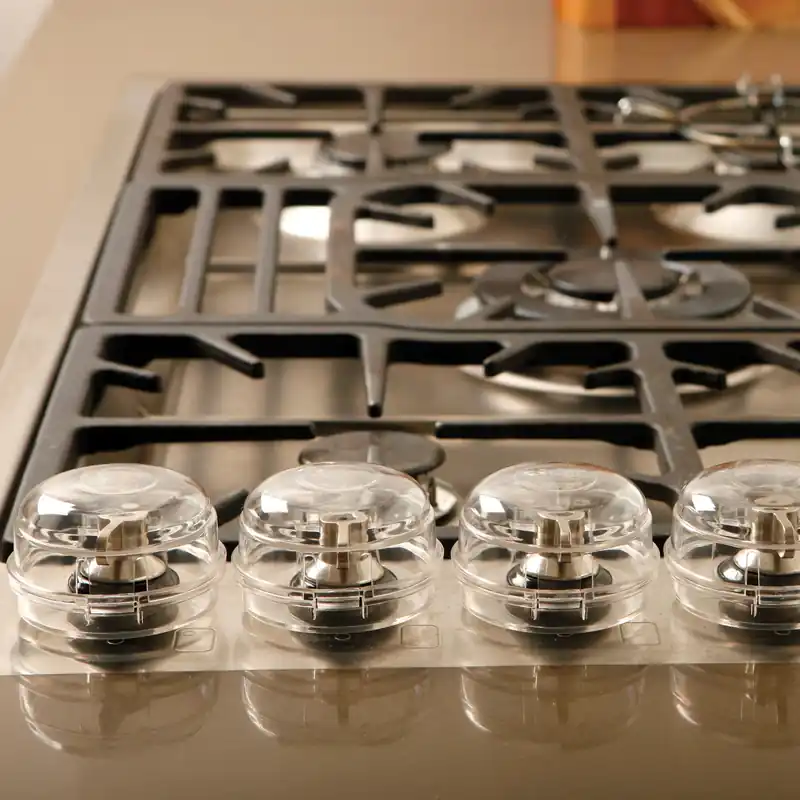 Clear Plastic Stove Knob Covers 5 Pk