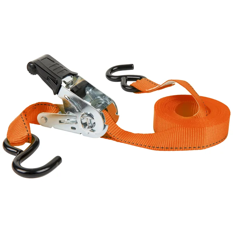 1 In. W X 15 Ft. L Orange Tie Down Strap 500 Lb 4 Pk