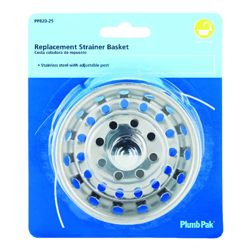 3-1/2 In. Diameter Chrome Stainless Steel Replacement Strainer Basket