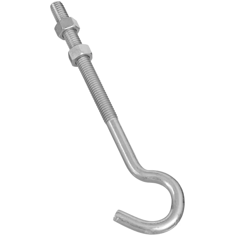 Large Zinc-plated Silver Steel 7 In. L Hook Bolt 1 Pk