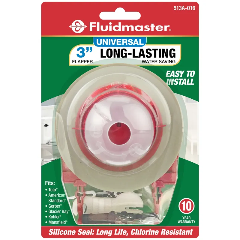 Universal Adjustable Toilet Flapper With Adapters, 3-in.