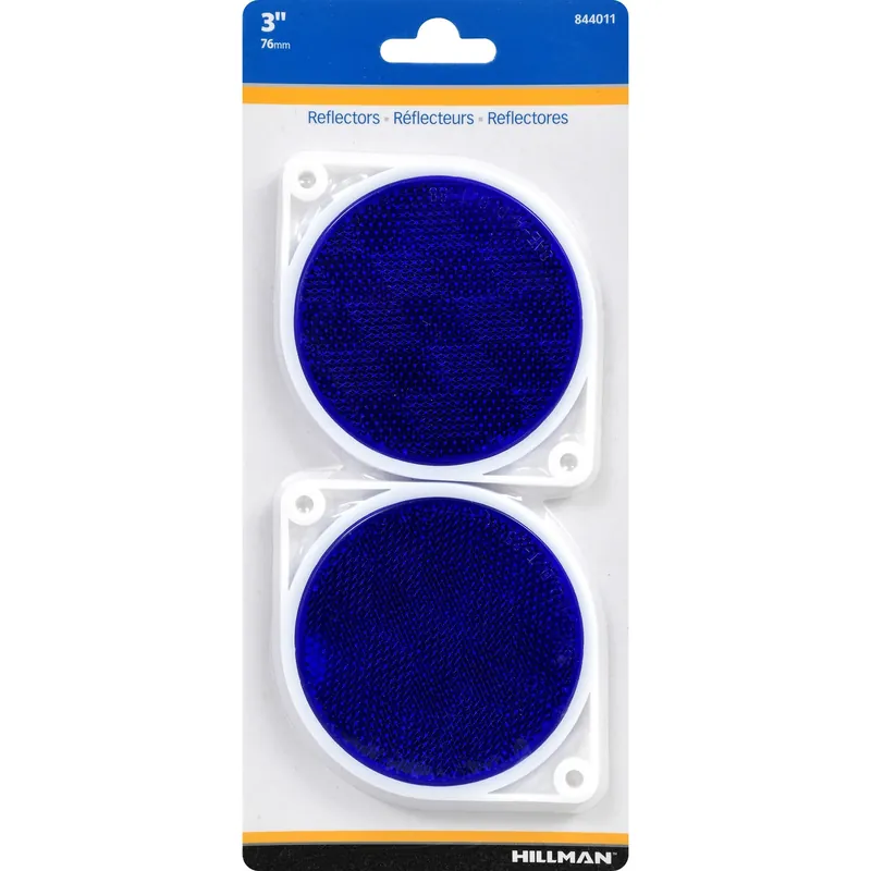 3 In. Round Blue Reflectors 2 Pk
