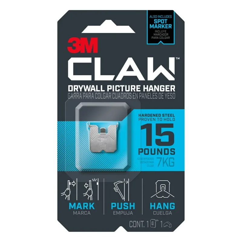 Claw Silver Drywall Picture Hanger 15 Lb 1 Pk