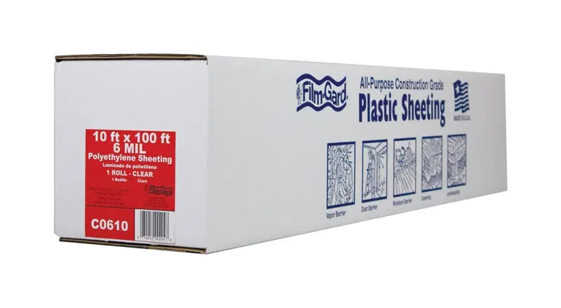 Film-gard Plastic Sheeting 6 Mil X 10 Ft. W X 100 Ft. L Polyethylene Clear 1 Pk