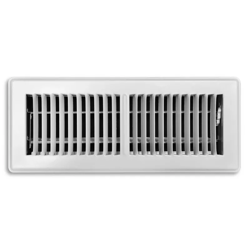 4 In. H X 12 In. W 2-way Powder Coat White Steel Floor Register