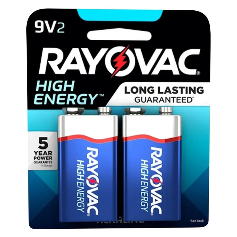 Rayovac High Energy 9-volt Alkaline Batteries 2 Pk Carded