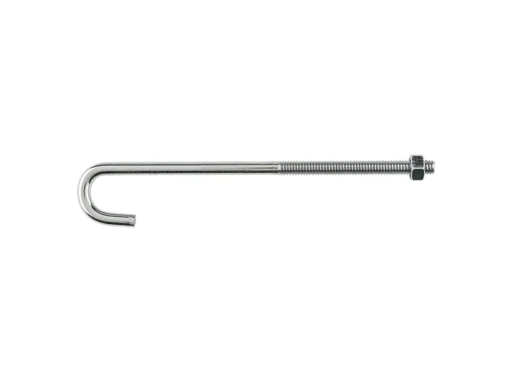 Large Zinc-plated Silver Steel 7 In. L J-bolt 1 Pk
