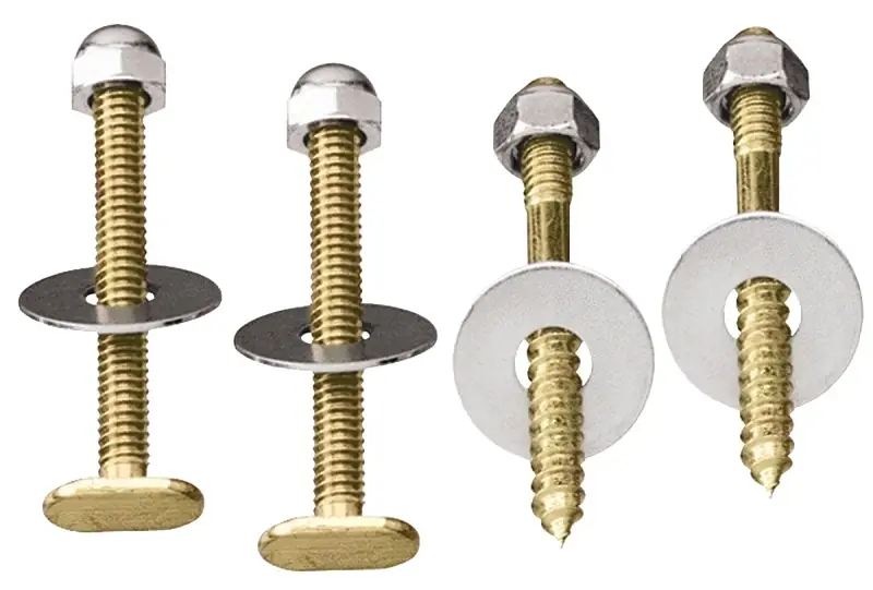 Toilet Bolt And Screw Set Chrome Plated Brass 4 Pieces