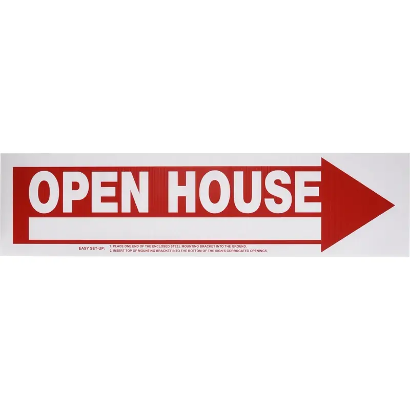 Open House Sign, With Frame, 6 X 24-in.