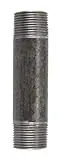 1 Inch X 5 Inch Black Pipe Nipple - Durable Steel Construction