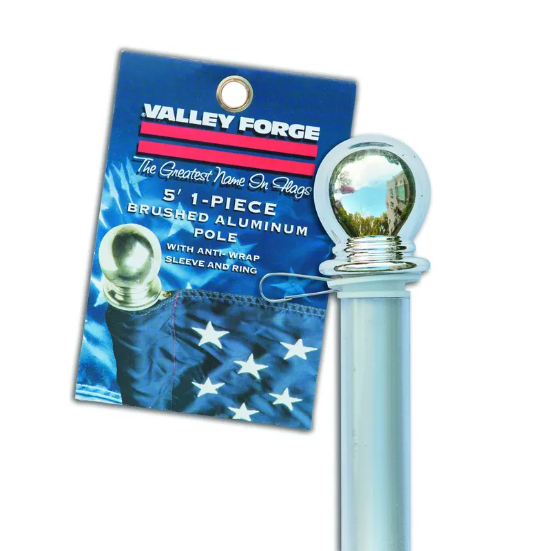 60731 5 Ft Brushed Aluminum Flag Pole With Anti-wrap Sleeve