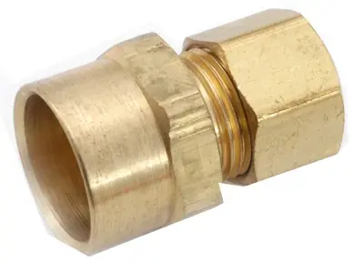 3/8 In. Compression X 1/2 In. Dia. Sweat Brass Compression Adapter
