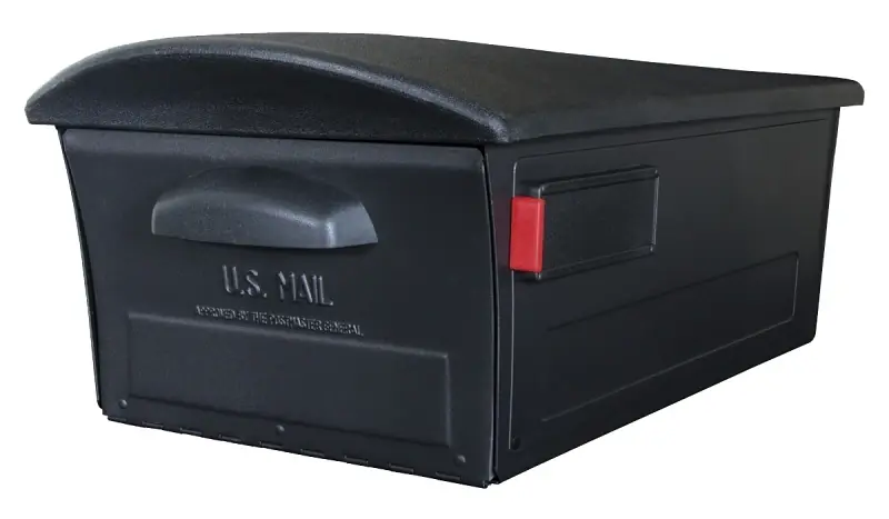Mailsafe Post-mount Mailbox, Large, Locking, Black Plastic