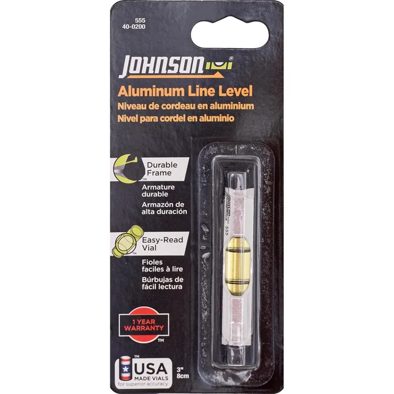 Contractor-grade Aluminum Line Level, 3-in.