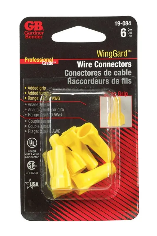 Gardner Bender Winggard 22-10 Ga. Copper Wire Wire Connector Yellow 6 Pk