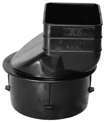 4-inch Downspout Adapter, 3-inch X 4-1/4-inch To 4-inch Round Poly Drain Tube
