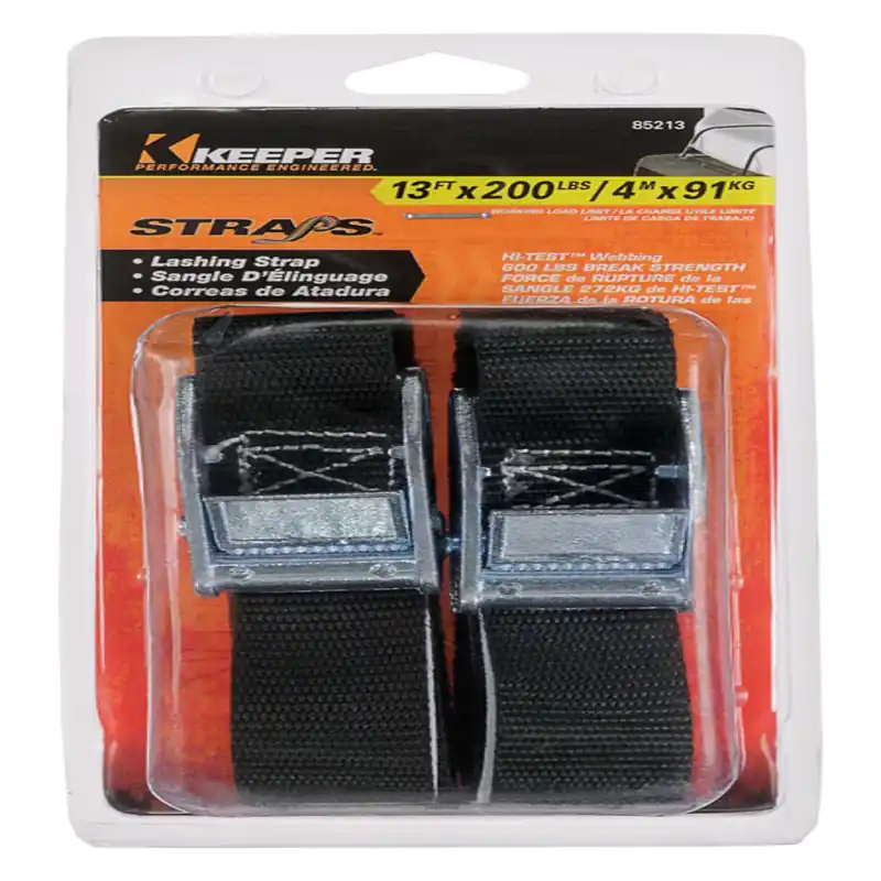 1 In. W X 13 Ft. L Black Lashing Strap 200 Lb 2 Pk