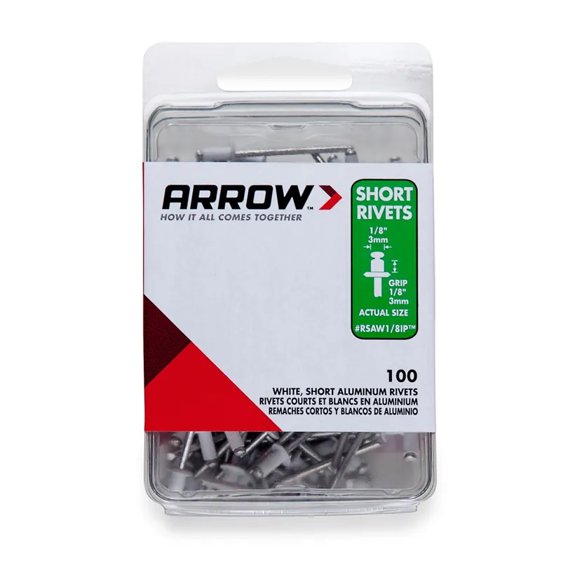 1/8 In. D X 1/8 In. Aluminum Rivets White 100 Pk