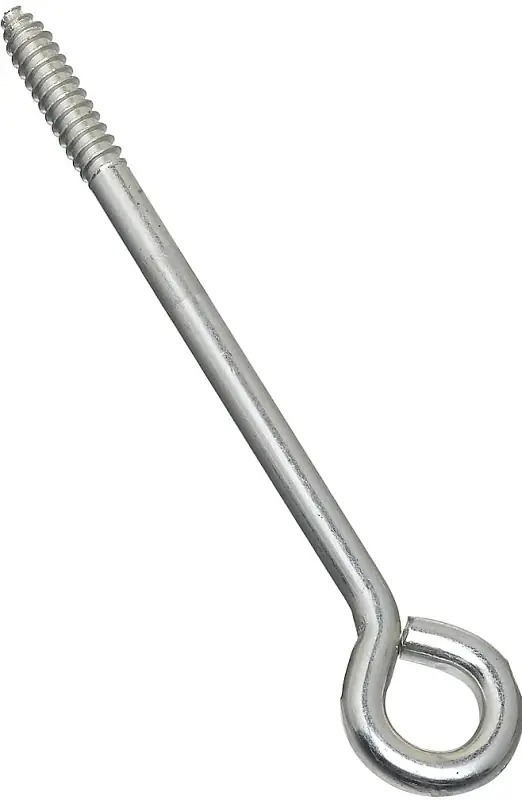 8 In. L Zinc-plated Silver Steel Lag Screw Eye 1 Pk
