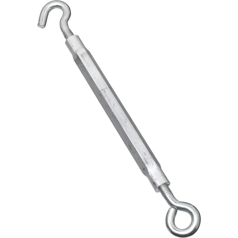 Turnbuckle, Hook & Eye, Zinc, 3/8 X 16 In.