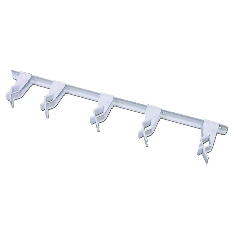 17 In. L White Steel Sliding Spring Grip Organizer Hanger Holder 5 Lb. Cap. 1 Pk