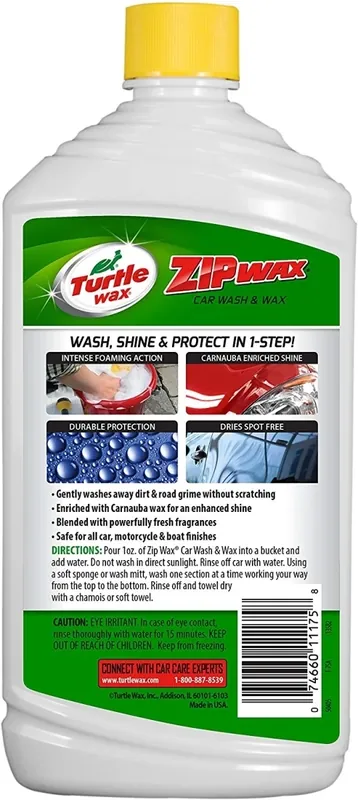 Turtle Wax Zip Wax 16 Oz. Liquid Car Wash & Wax For Deep Cleaning And Shine