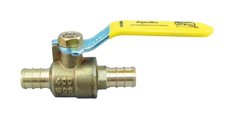 1/2 In. Pex Barb To 1/2 In. Pex Brass Stop Valve - Lead-free