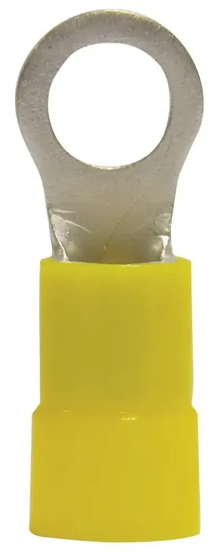 4 Ga. Insulated Wire Ring Terminal Yellow 4 Pk